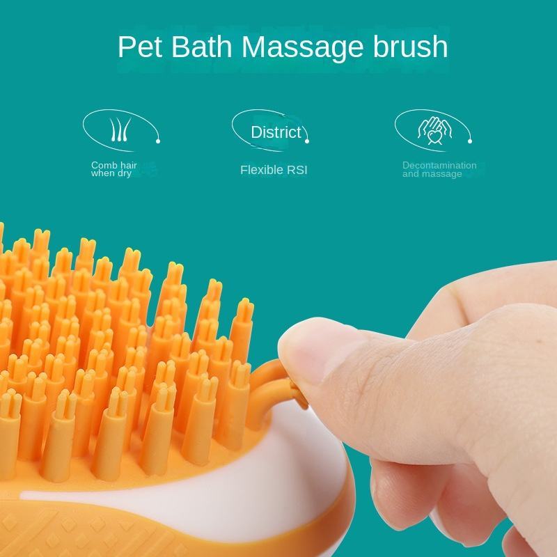 2-in-1 Dog & Cat Bath Brush Silicone Pet Grooming Massage