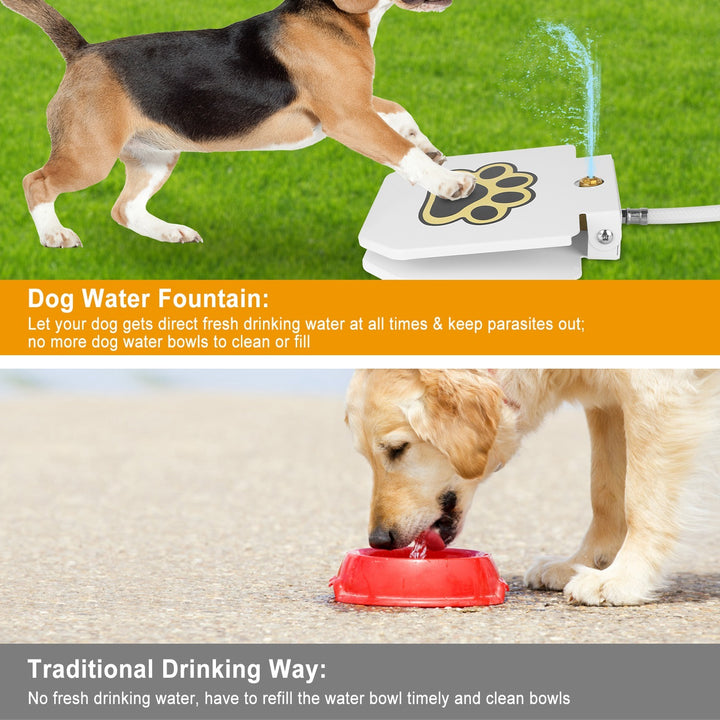Dog Water Fountain Outdoor Step-On Pet Water Dispenser with Paw Pedal | Self-Activated Drinking Sprinkler for Dogs