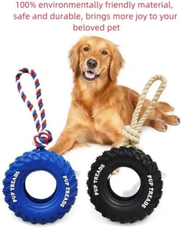 Thick Tire-inspired Durable Dog Chew Toy for Aggressive Chewers – Treat Dispenser