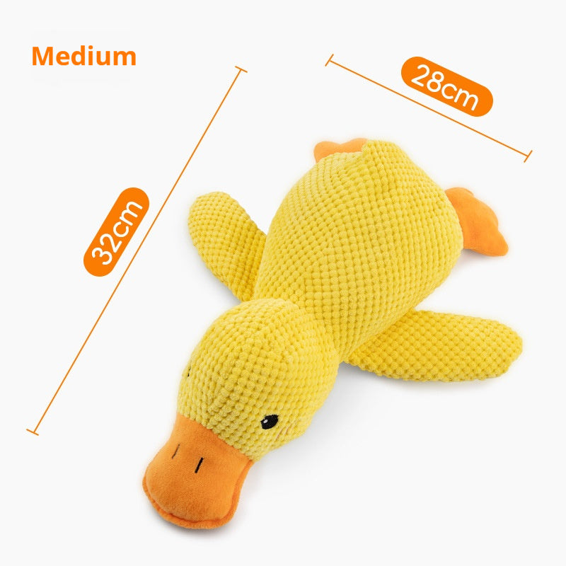 Calming Duck Plush Dog Toy – Squeaky Chew & Pillow