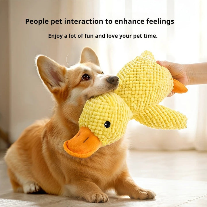 Calming Duck Plush Dog Toy – Squeaky Chew & Pillow