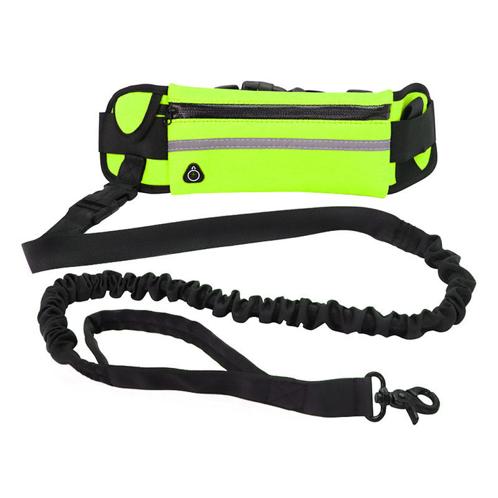 Hands-Free Dog Leash with Belt, Pocket & Bottle Holder