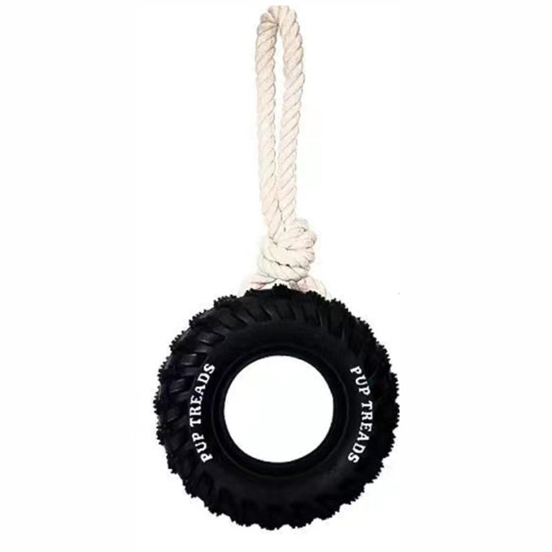 Thick Tire-inspired Durable Dog Chew Toy for Aggressive Chewers – Treat Dispenser