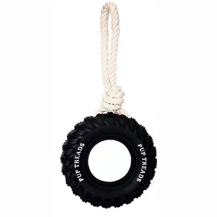 Thick Tire-inspired Durable Dog Chew Toy for Aggressive Chewers – Treat Dispenser