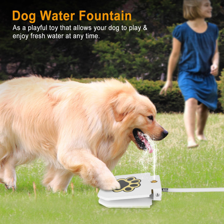 Dog Water Fountain Outdoor Step-On Pet Water Dispenser with Paw Pedal | Self-Activated Drinking Sprinkler for Dogs