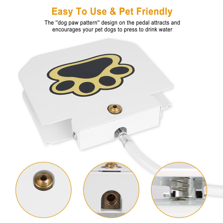 Dog Water Fountain Outdoor Step-On Pet Water Dispenser with Paw Pedal | Self-Activated Drinking Sprinkler for Dogs