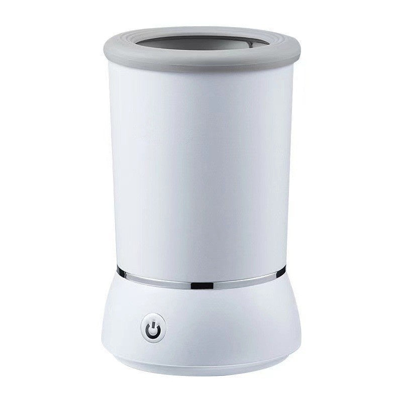 Automatic pet paw washing pedicure cup a power symbol on a white background