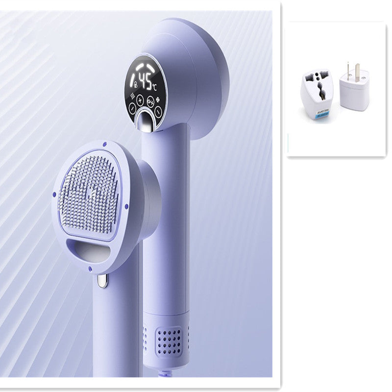 Purple Smart Pet Hair Dryer & Grooming Comb with Adapter