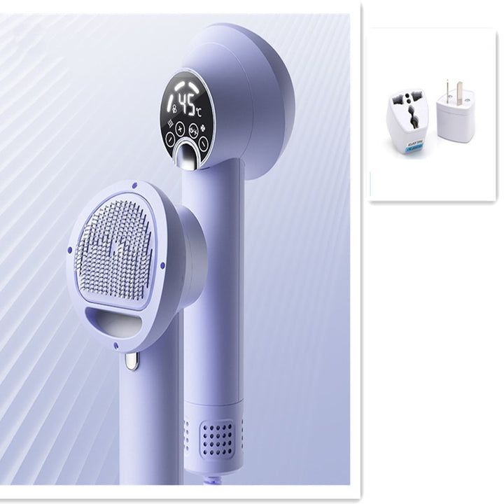 Purple Smart Pet Hair Dryer & Grooming Comb with Adapter