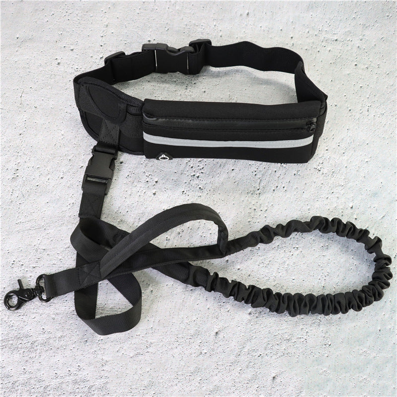 Hands-Free Dog Leash with Belt, Pocket & Bottle Holder