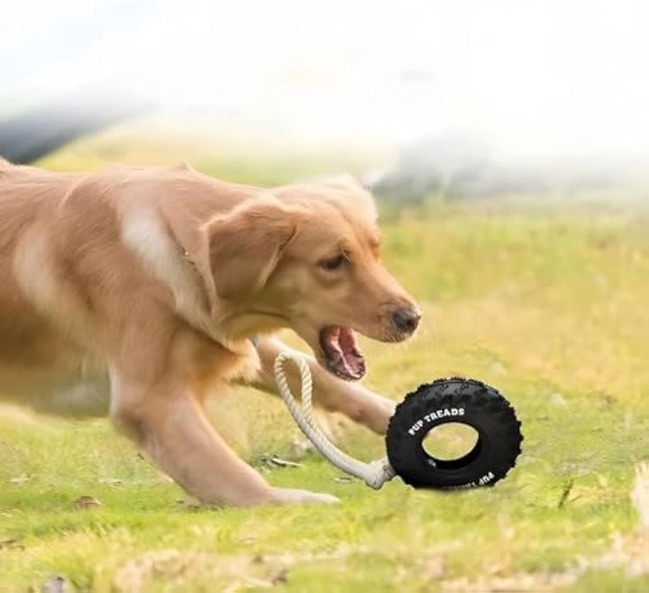 Thick Tire-inspired Durable Dog Chew Toy for Aggressive Chewers – Treat Dispenser