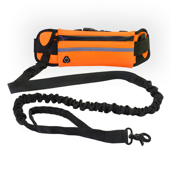 Hands-Free Dog Leash with Belt, Pocket & Bottle Holder