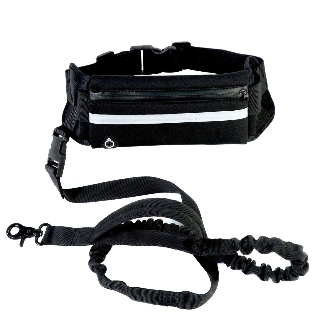 Hands-Free Dog Leash with Belt, Pocket & Bottle Holder