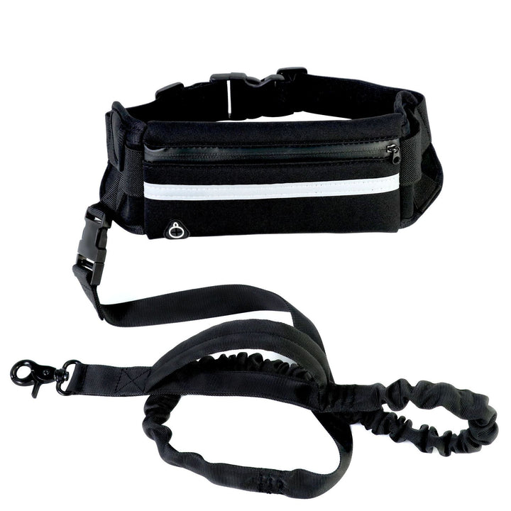 Hands-Free Dog Leash with Belt, Pocket & Bottle Holder