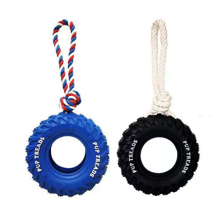 Thick Tire-inspired Durable Dog Chew Toy for Aggressive Chewers – Treat Dispenser