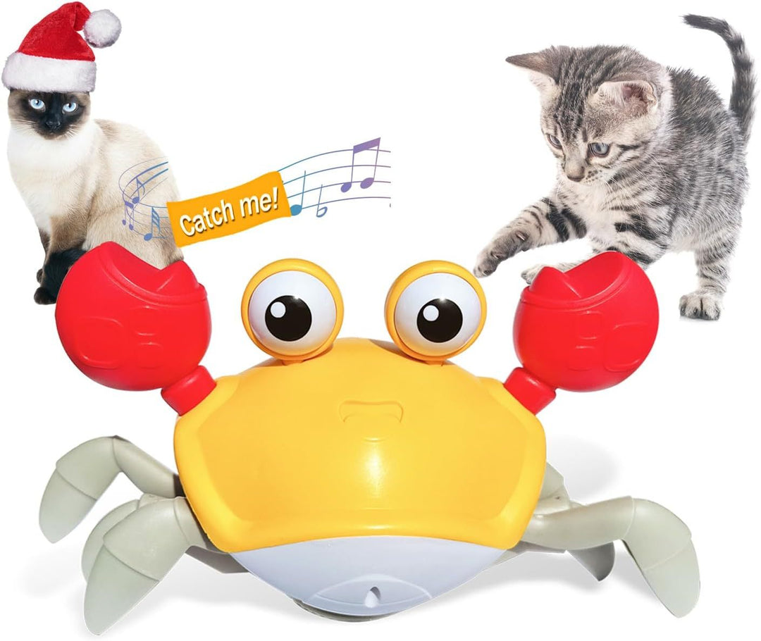 Crawling Crab Dog Toy - Interactive Escaping Crab Dog Toy With Obstacle Avoidance Sensor