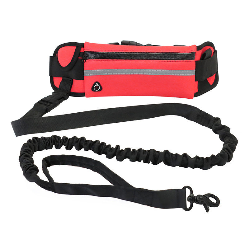 Hands-Free Dog Leash with Belt, Pocket & Bottle Holder
