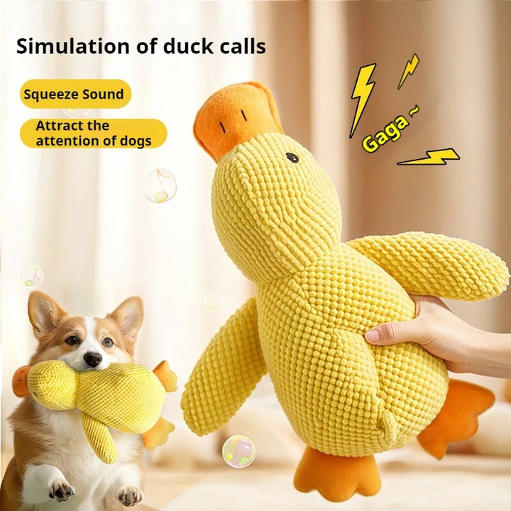 Calming Duck Plush Dog Toy – Squeaky Chew & Pillow