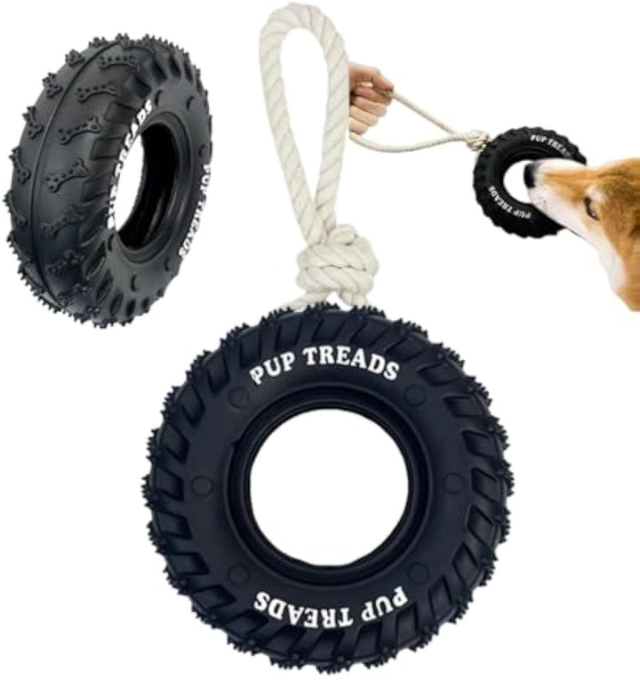 Thick Tire-inspired Durable Dog Chew Toy for Aggressive Chewers – Treat Dispenser