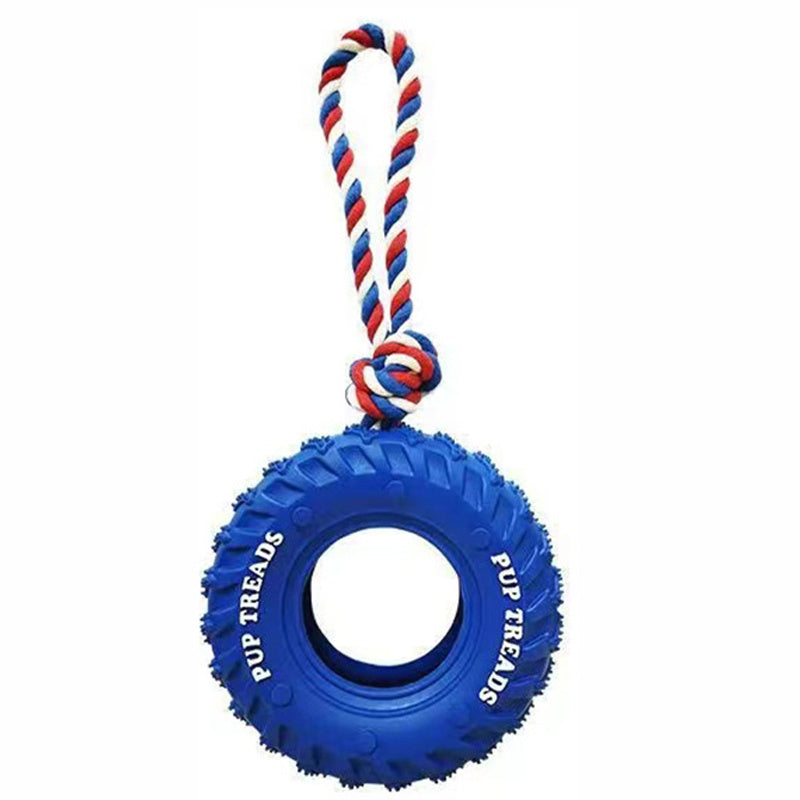 Thick Tire-inspired Durable Dog Chew Toy for Aggressive Chewers – Treat Dispenser
